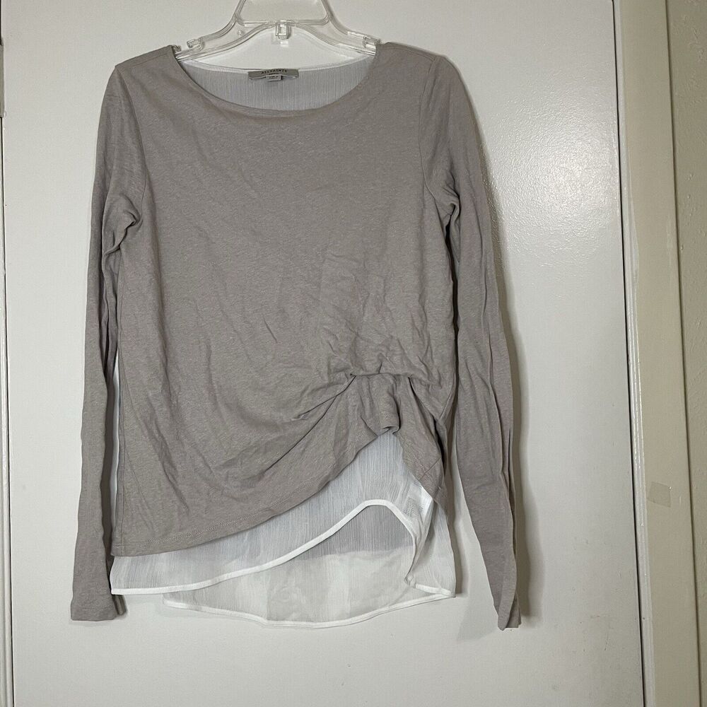 ALLSAINTS Long sleeve double layer faux side cinch shirt small